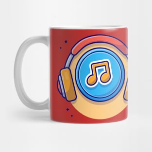 Music Notes Icon with Headphones Music Cartoon Vector Icon Illustration (2) Mug